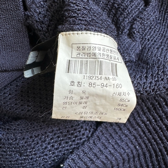 Women Sweater Navy Blue Rayon Blend Short Sleeve Cardigan Button Front Sweater - Picture 5 of 6